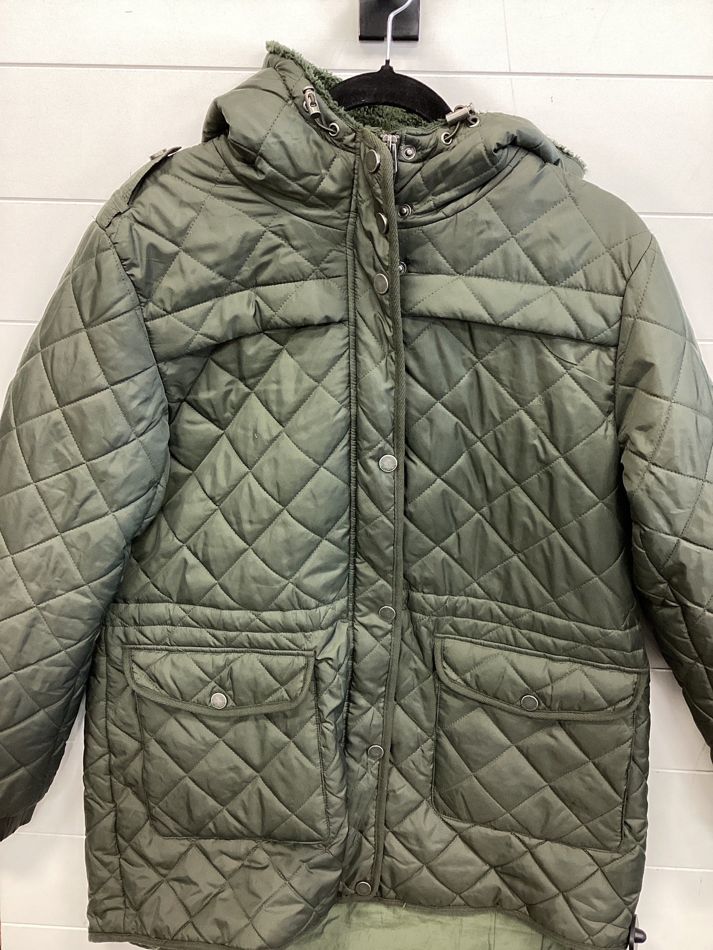 Coat Puffer & Quilted By Lucky Brand In Green, Size:Xl