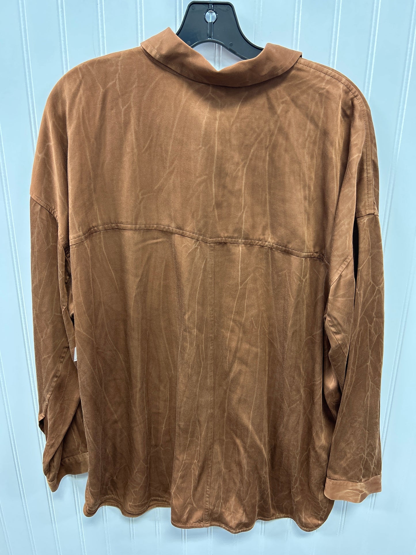 Blouse Ls By Pure Jill In Brown, Size:M