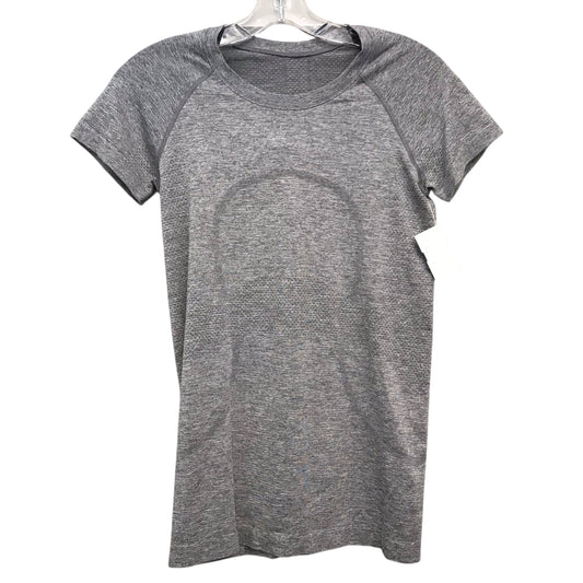 Athletic Top Ss By Lululemon In Grey, Size:S