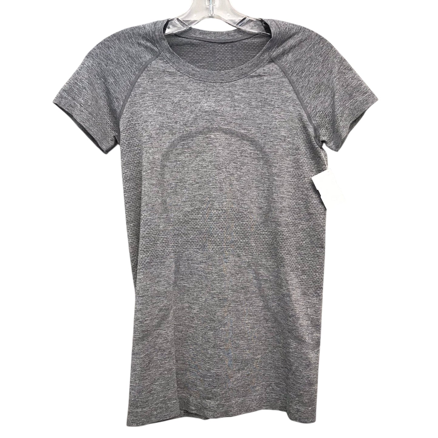Athletic Top Ss By Lululemon In Grey, Size:S