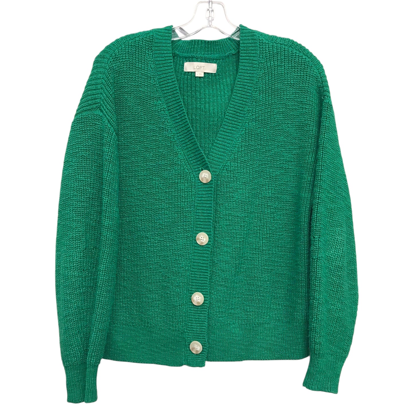 Sweater Cardigan By Loft In Green, Size:M