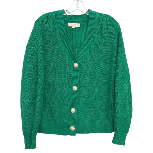 Sweater Cardigan By Loft In Green, Size:M