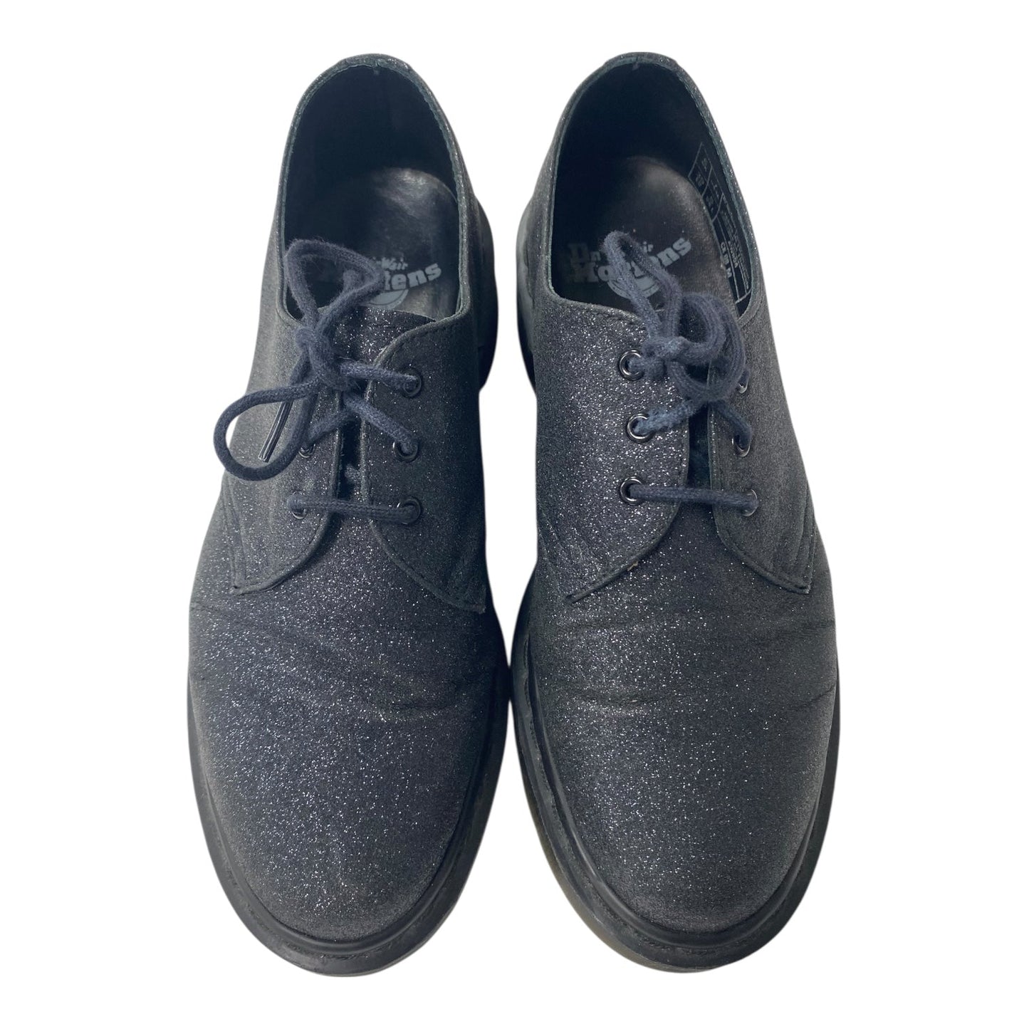 Shoes Flats By Dr Martens In Black & Silver, Size:8