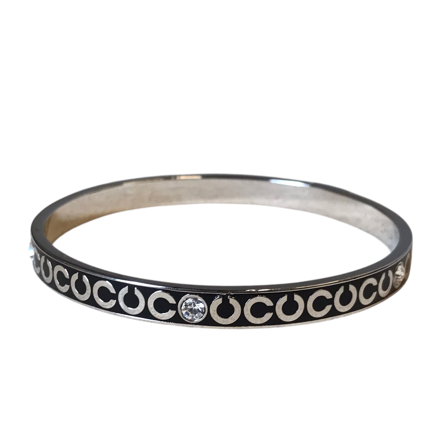 Bracelet Designer By Coach In Black & Silver