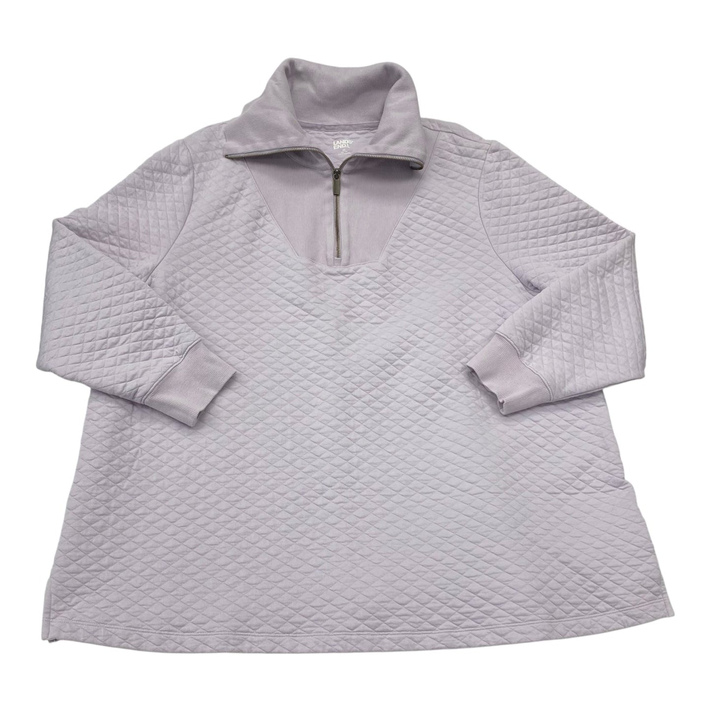 Athletic Top Ls Collar By Lands End In Purple, Size:2X