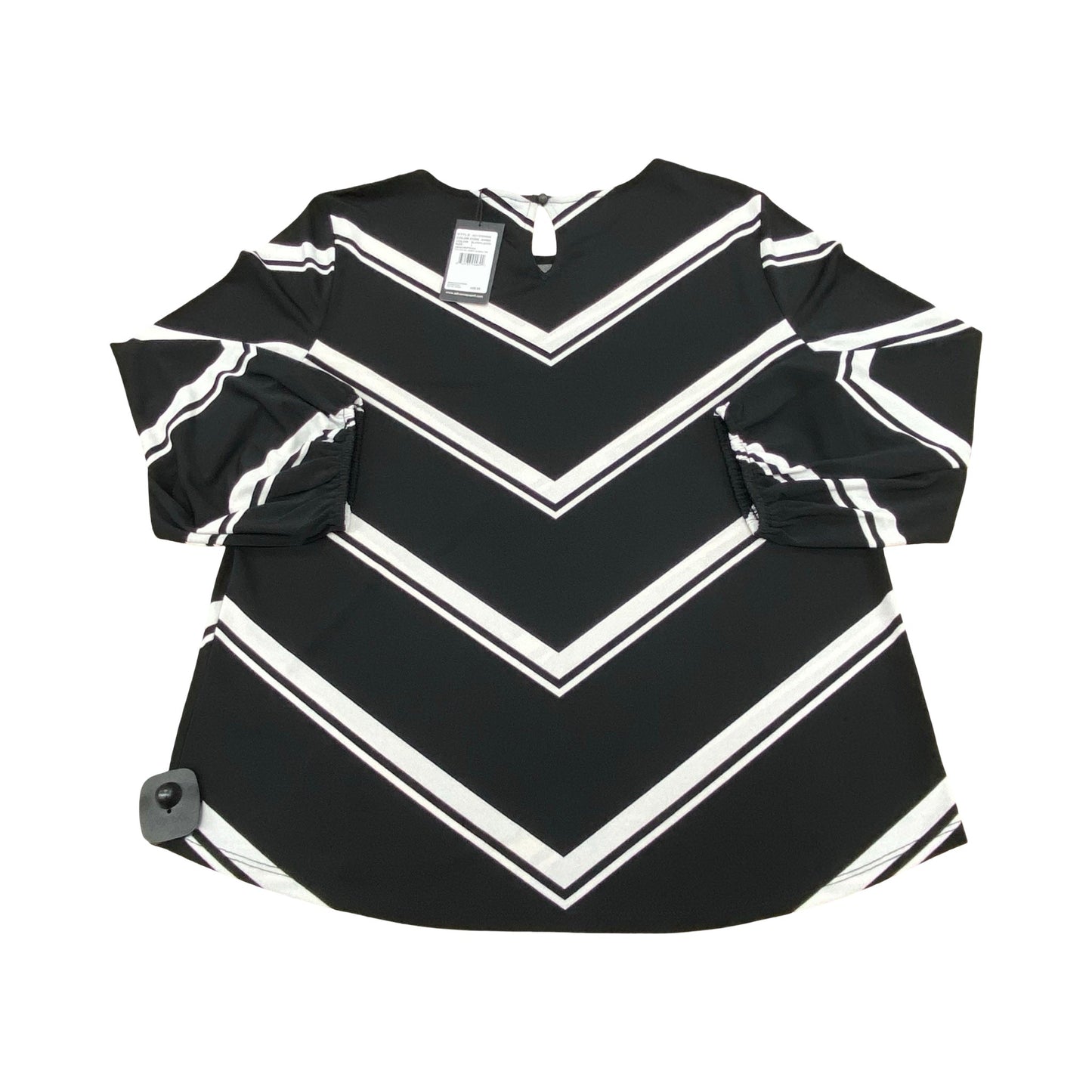 Top Ls By Adrianna Papell In Black & White, Size:L