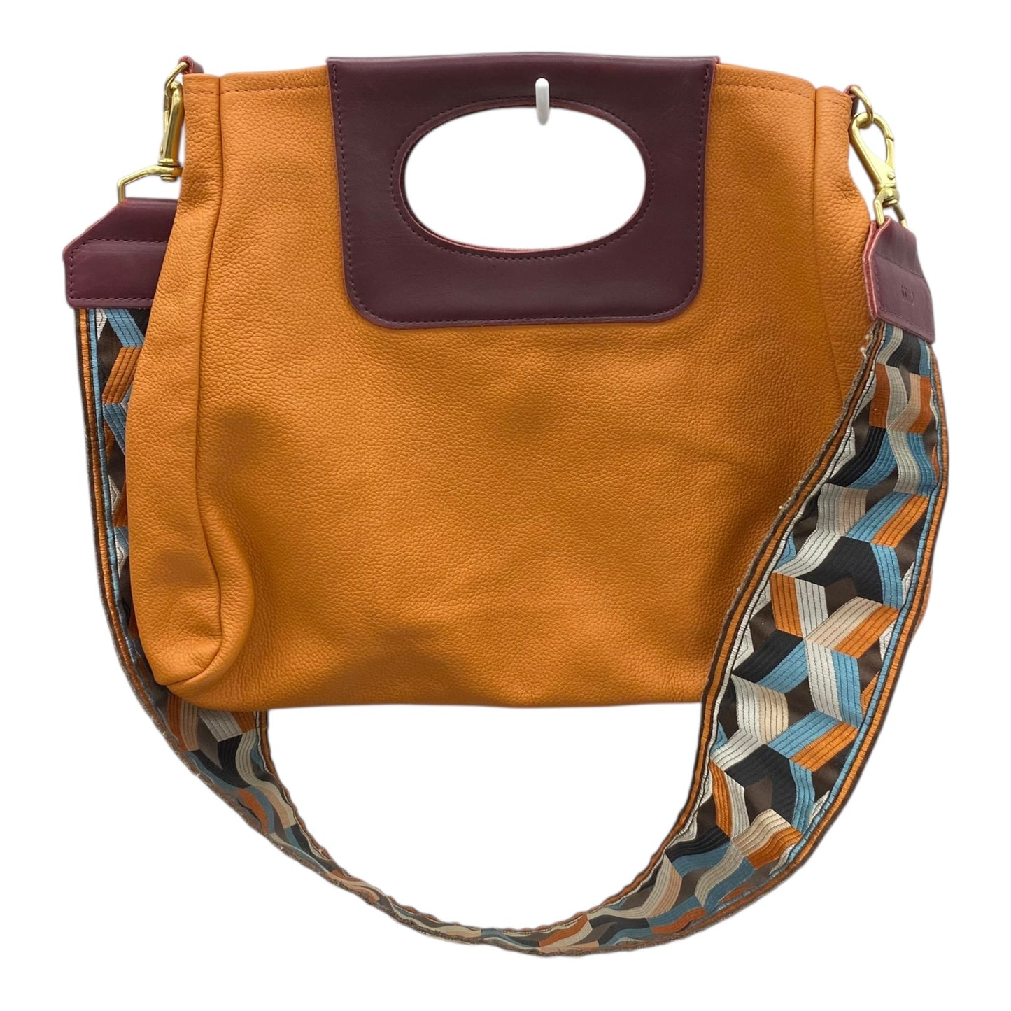 Handbag Leather By Cmc In Orange, Size:Large