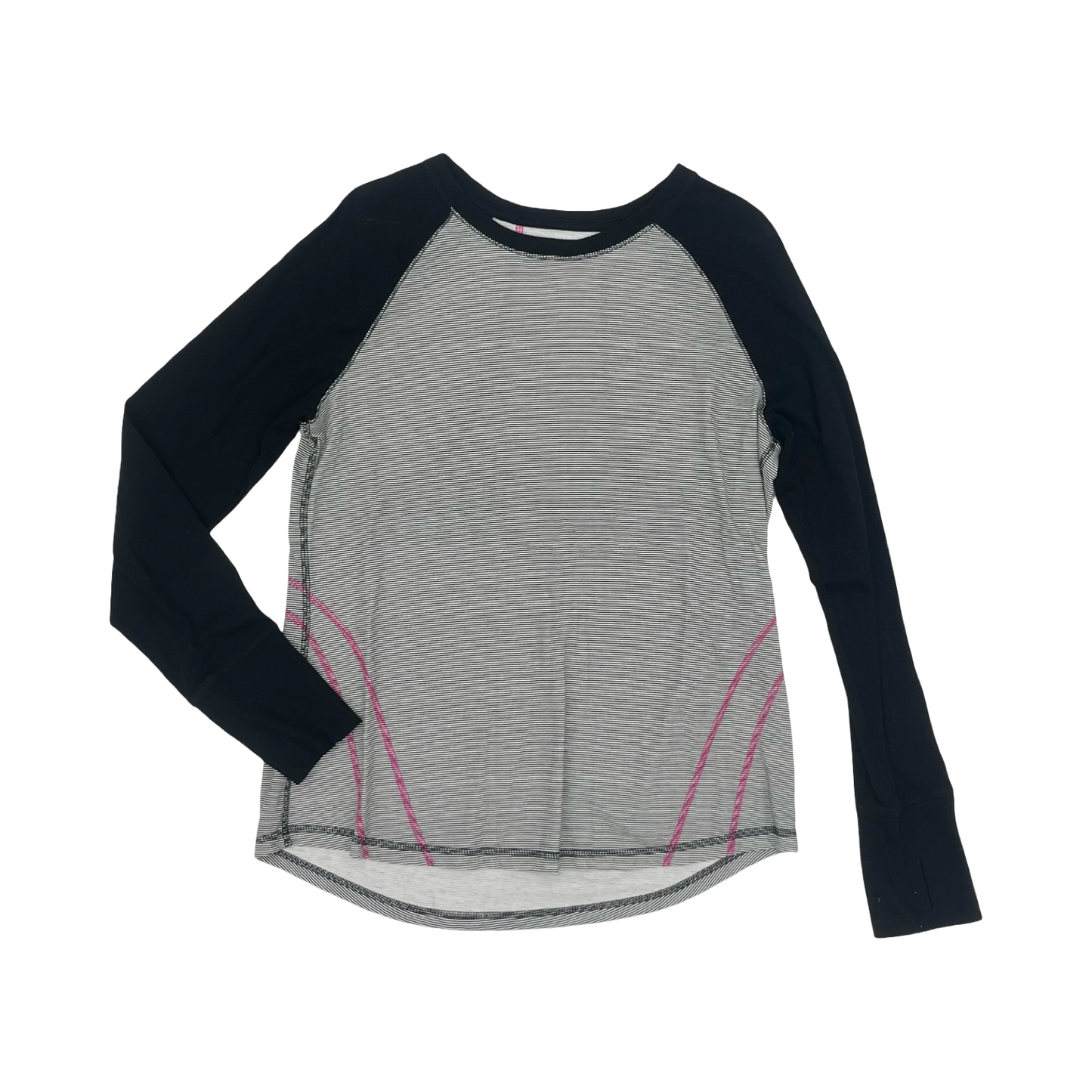 Athletic Top Ls Crewneck By Tek Gear In Black & White, Size:L