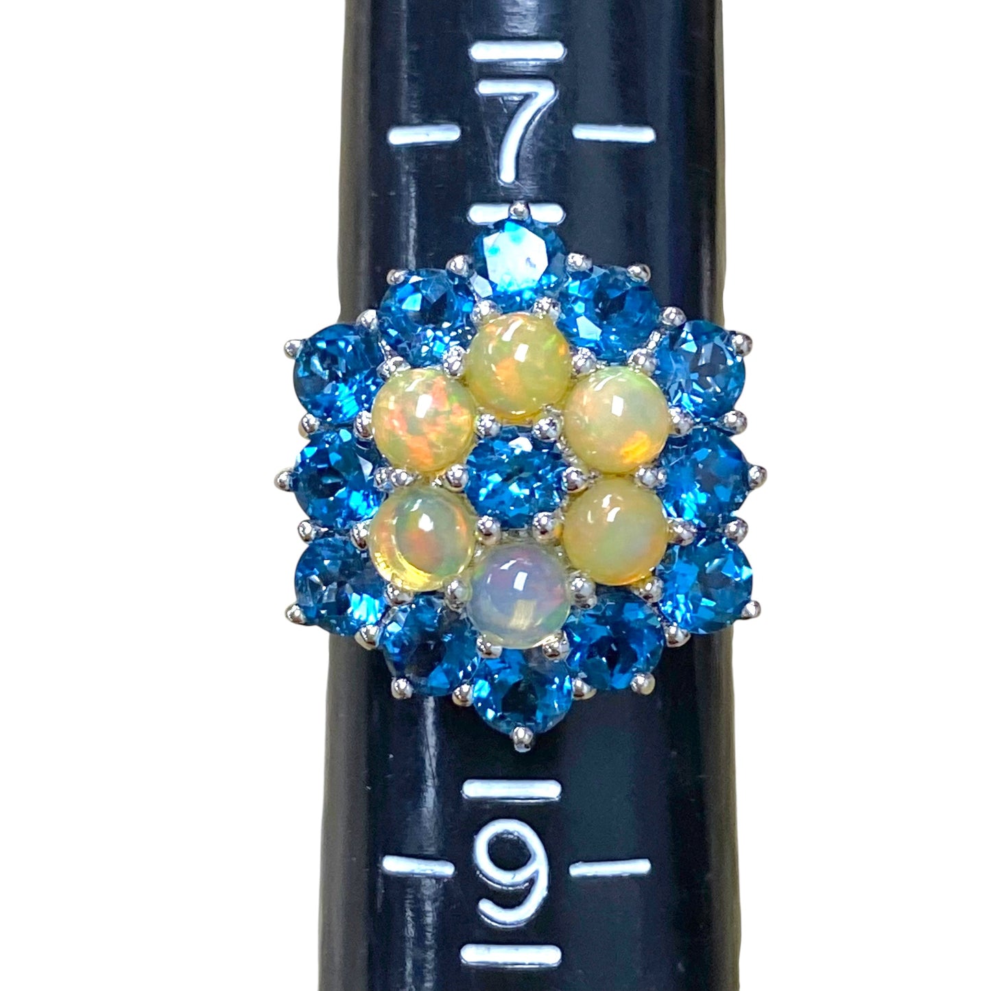 Ring Statement By Cmc In Blue & Silver, Size:8