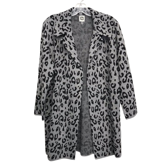Sweater Cardigan By Anne Klein In Animal Print, Size:M