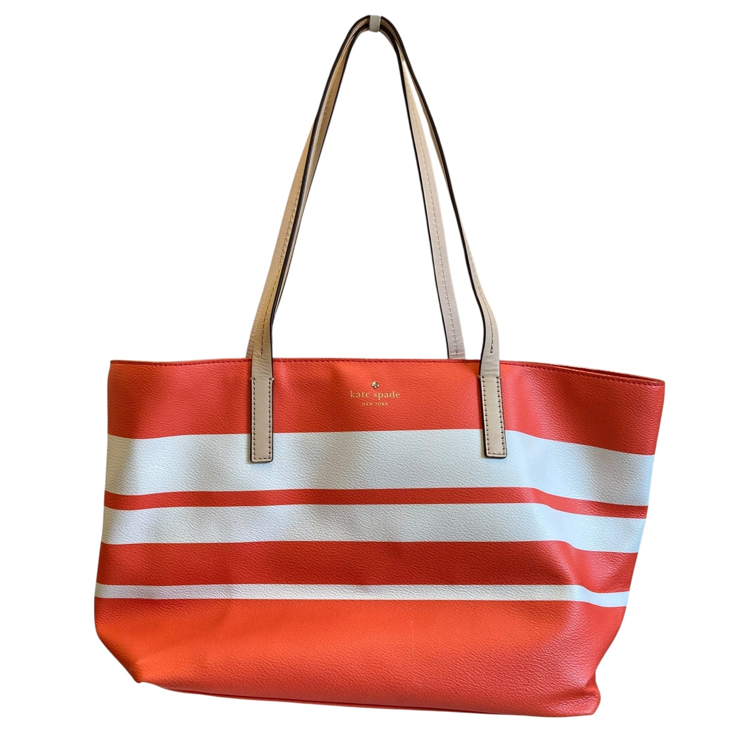 Handbag Designer By Kate Spade In Striped Pattern, Size:Medium
