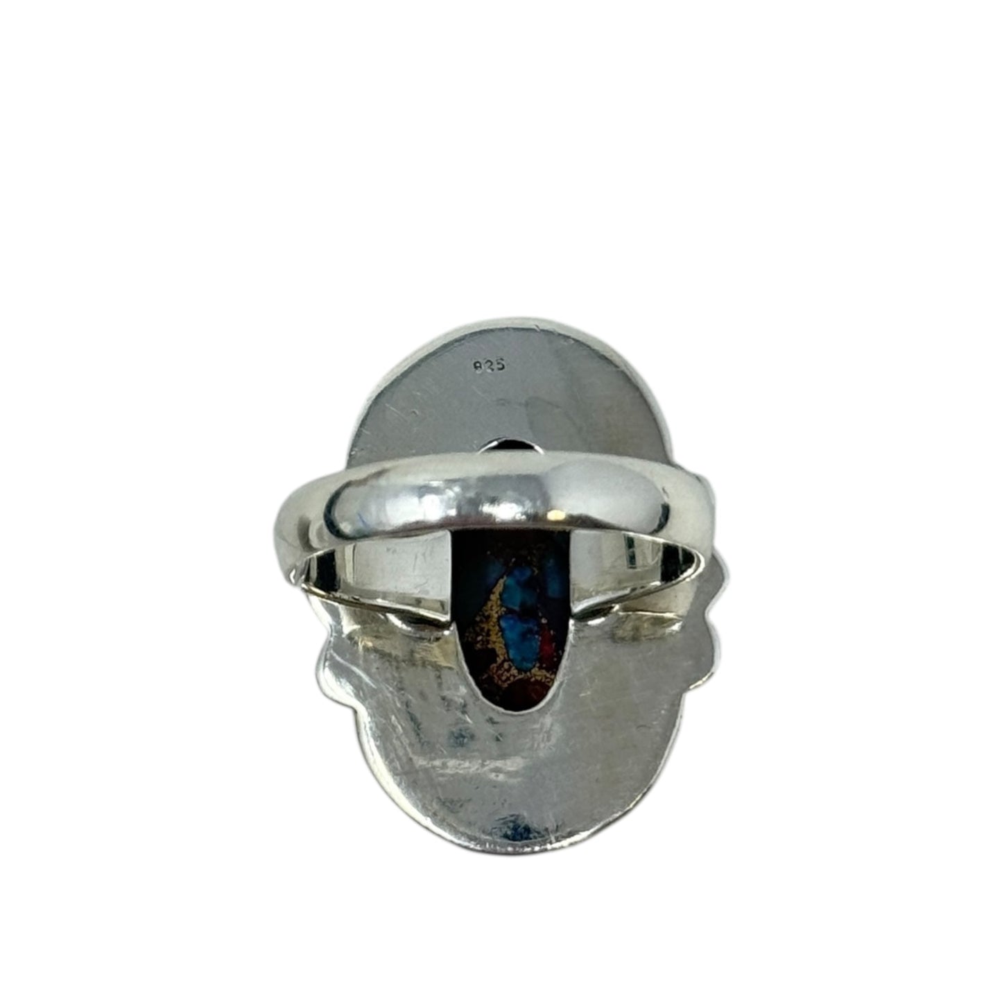 Sterling Silver & Spiny Oyster Turquoise Statement Ring, Size: 9