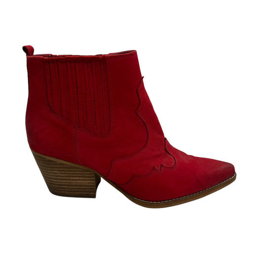 Boots Ankle Heels By Sam Edelman In Red, Size:9