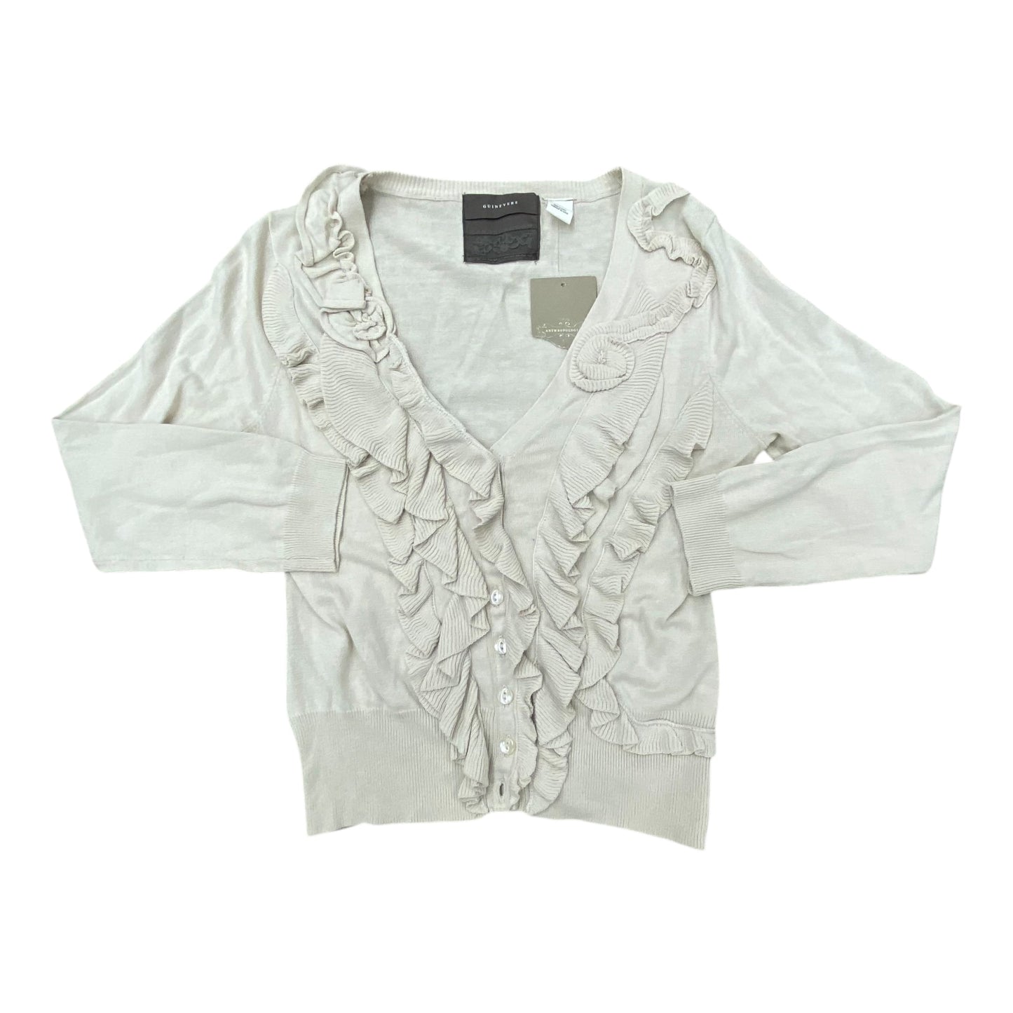 Sweater Cardigan By Guinevere In Tan, Size:S