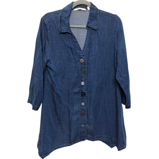 Tunic Ls By Soft Surroundings In Blue, Size:M