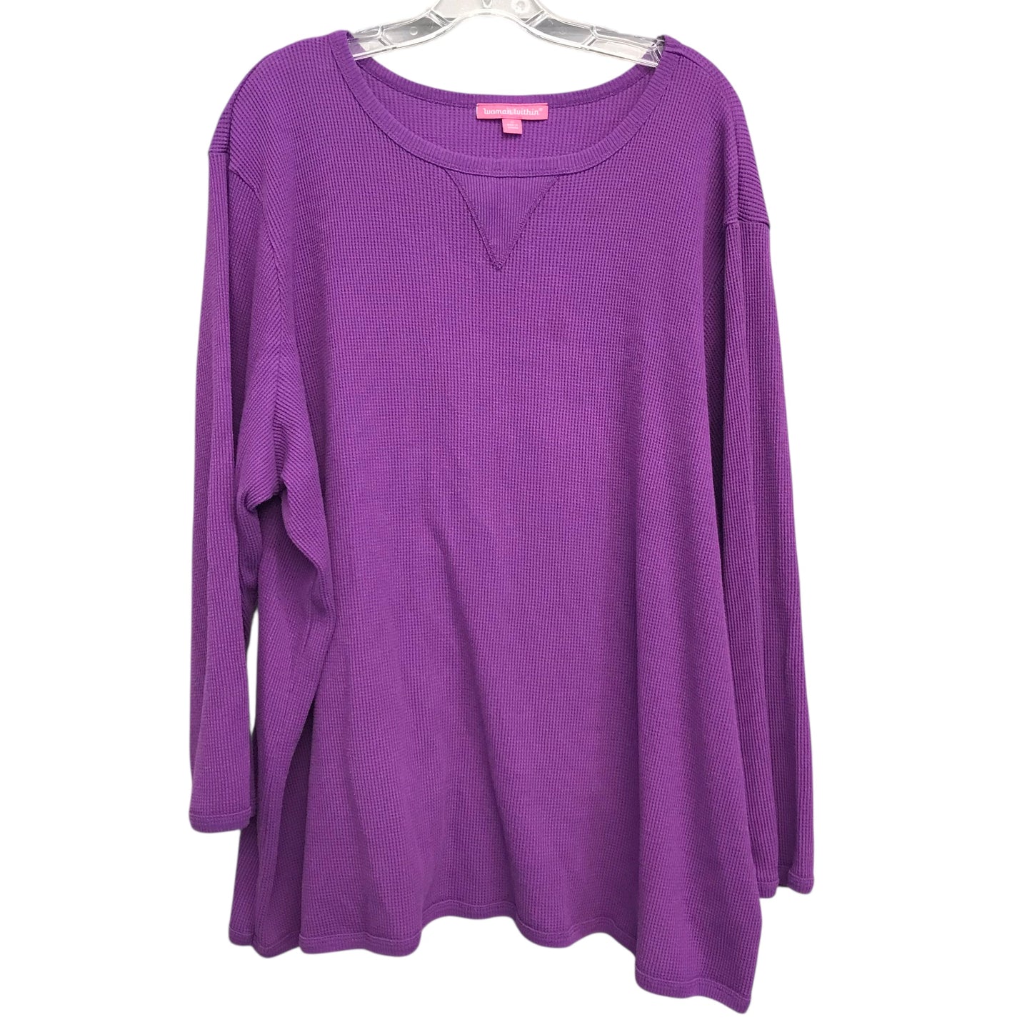 Top Ls Basic By Woman Within In Purple, Size:3X