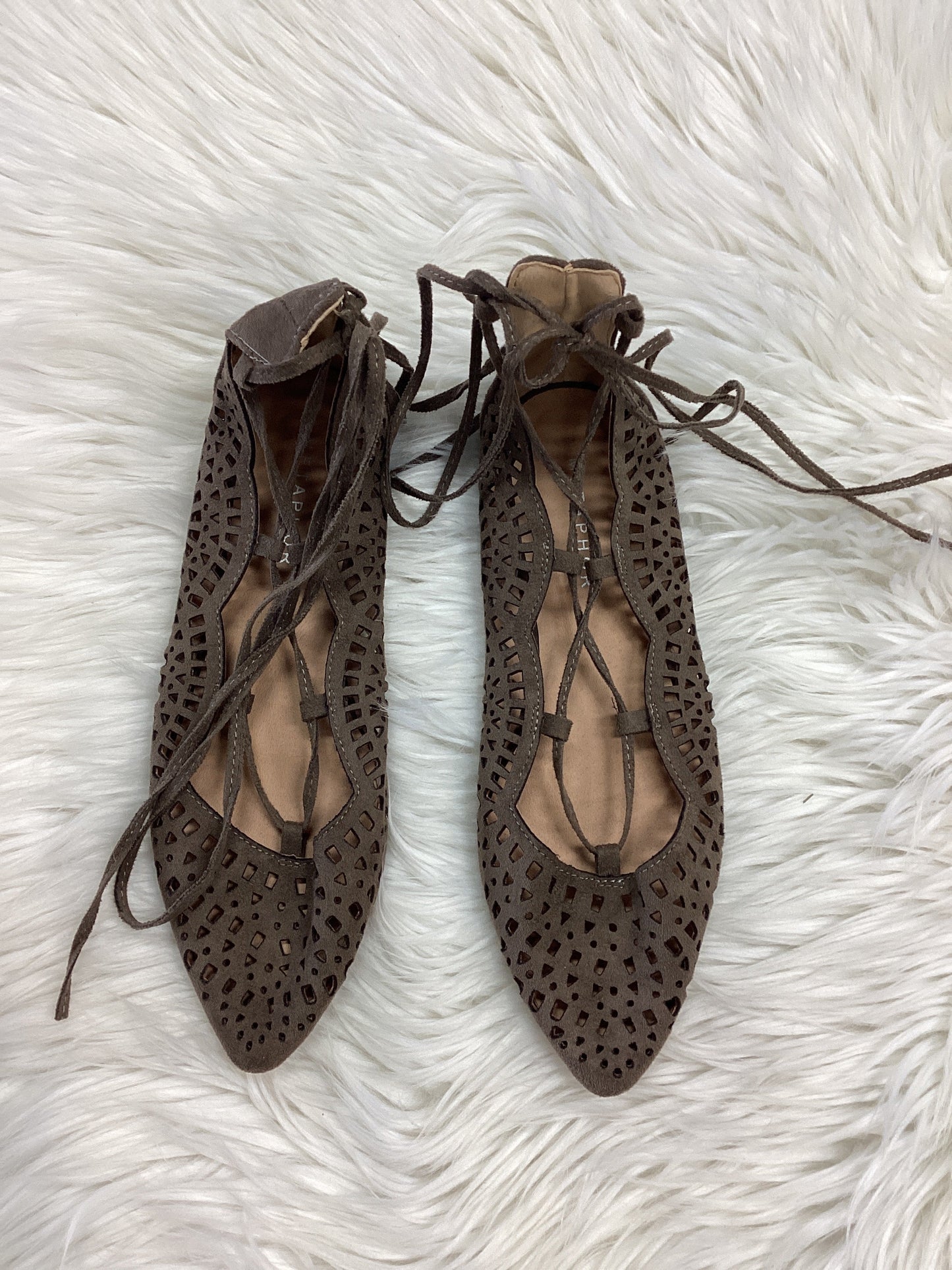 Sandals Flats By Metaphor In Brown, Size:7