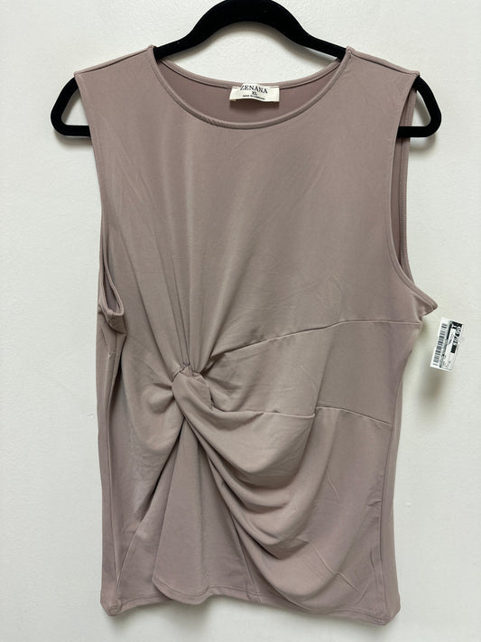 Tank Top By Zenana Outfitters In Tan, Size:Xl