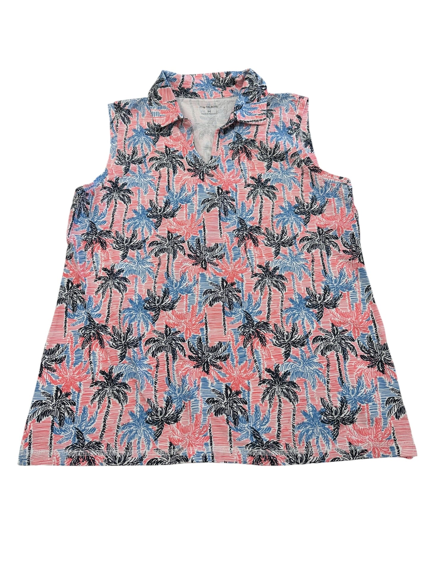 Top Sleeveless By Talbots In Blue & Red & White, Size:M