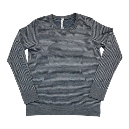 Athletic Top Ls Crewneck By Lululemon In Black & Grey, Size:8