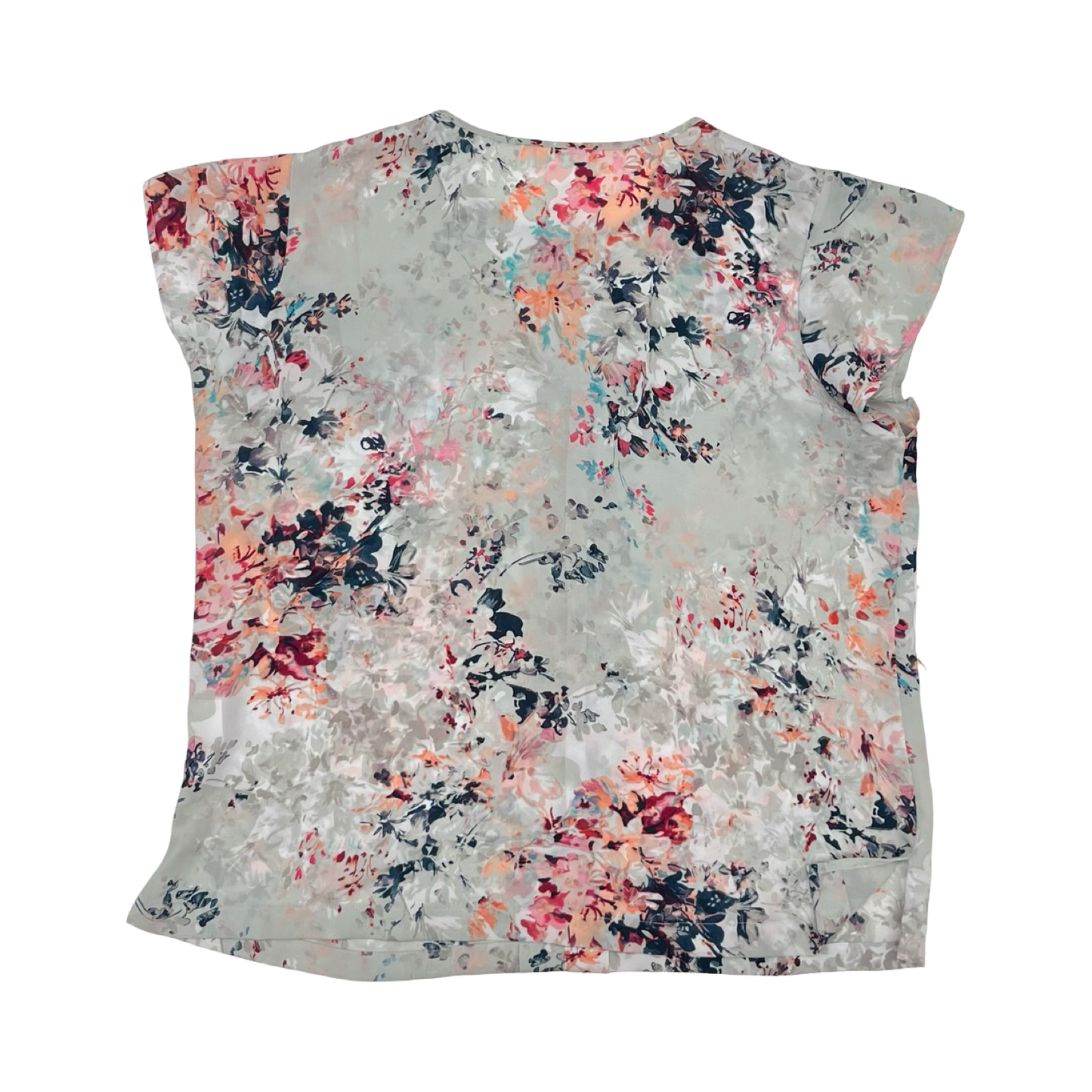 Blouse Ss By Liz Claiborne In Grey, Size:Xl