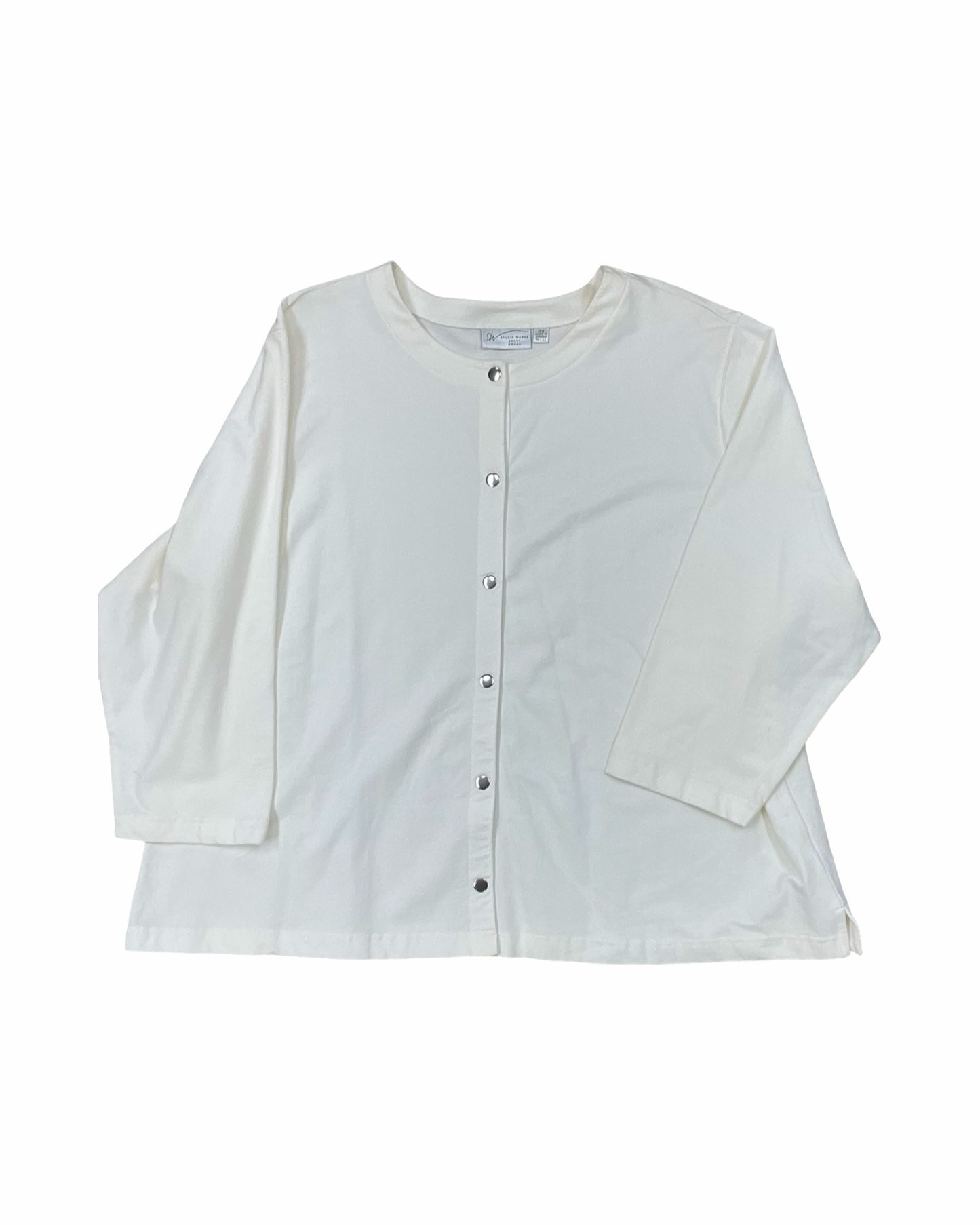 Cardigan By Studio Works In Cream, Size:3X