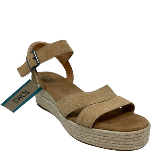 Audrey Sandals Heels Platform By Toms In Beige, Size: 8