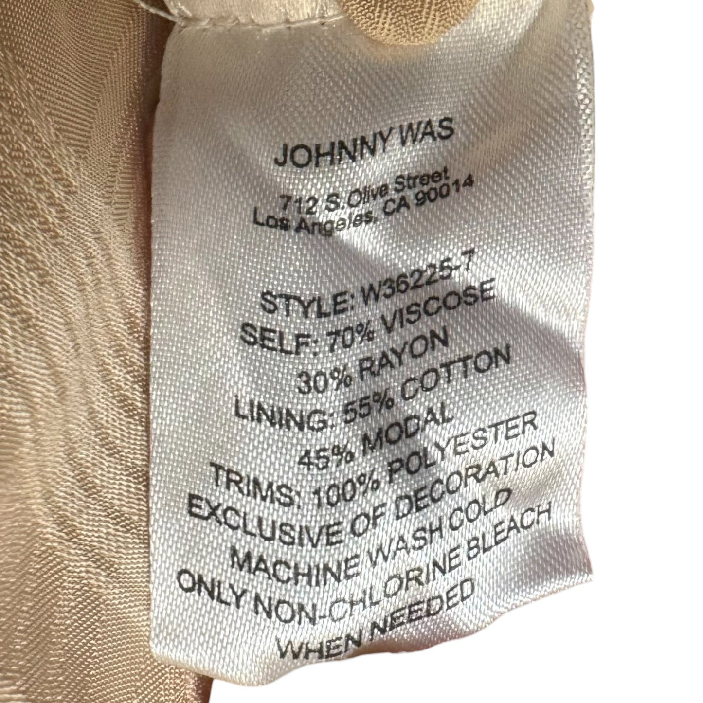 WESTERN PIPED YOKE DRESS By Johnny Was In Tan, Size: XS