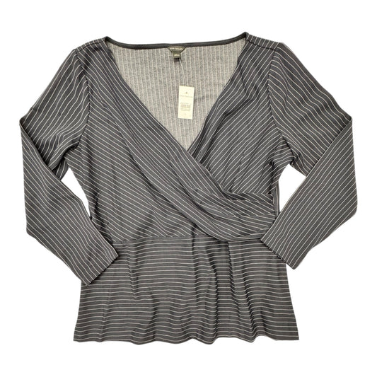 Top Ls By Ann Taylor In Navy Striped Pattern, Size:L