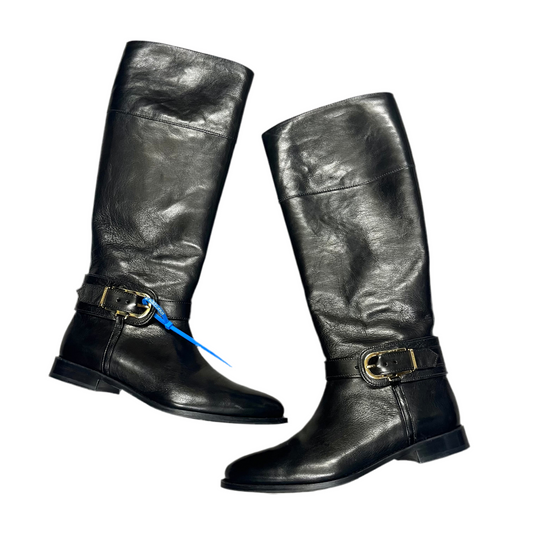 Boots Luxury Designer By Burberry In Black, Size: 9
