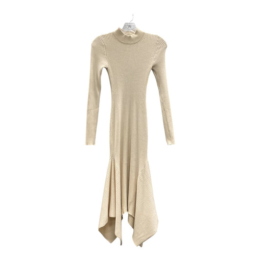 Dress Casual Midi By Express In Tan, Size:Xs