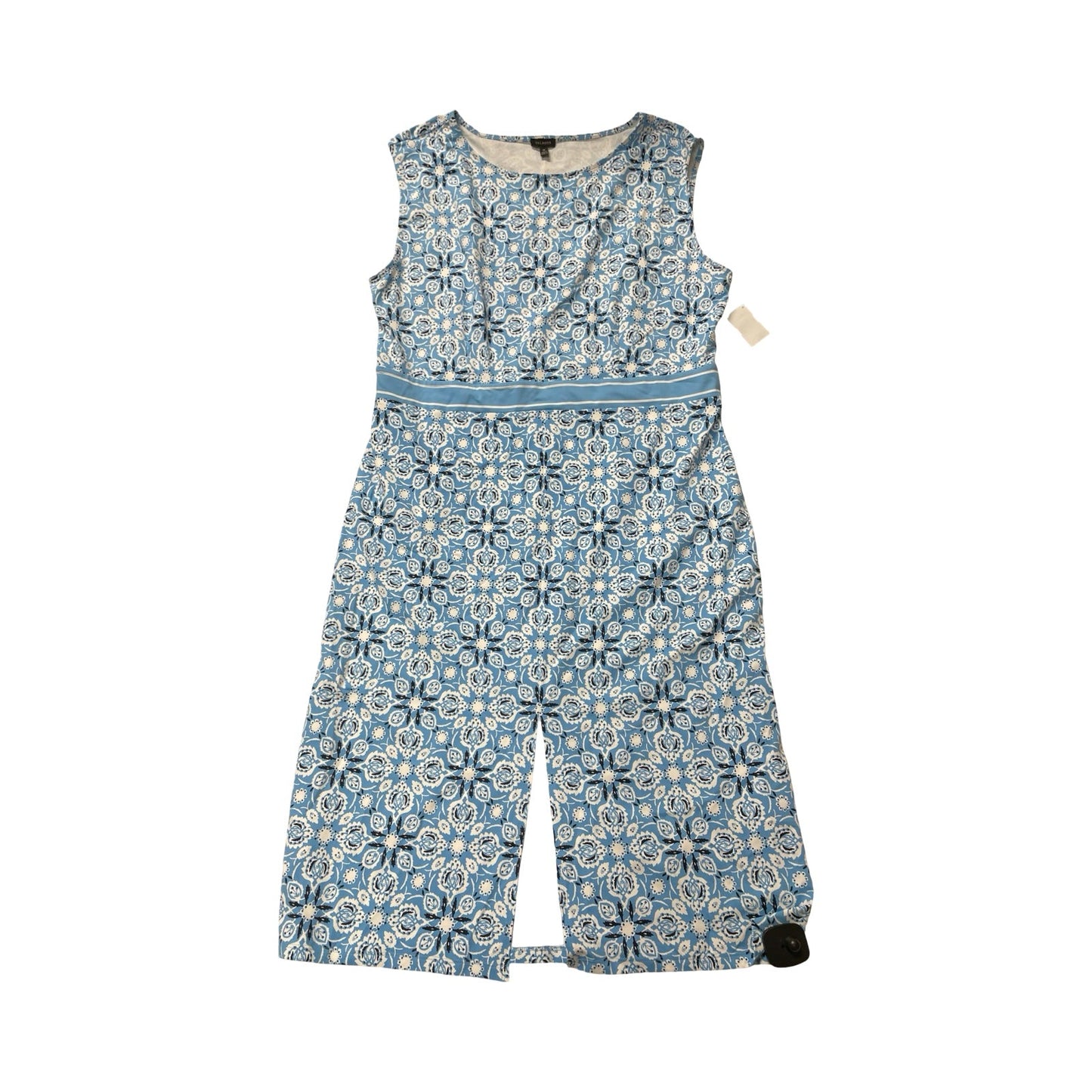 Dress Casual Midi By Talbots In Blue & White, Size:18