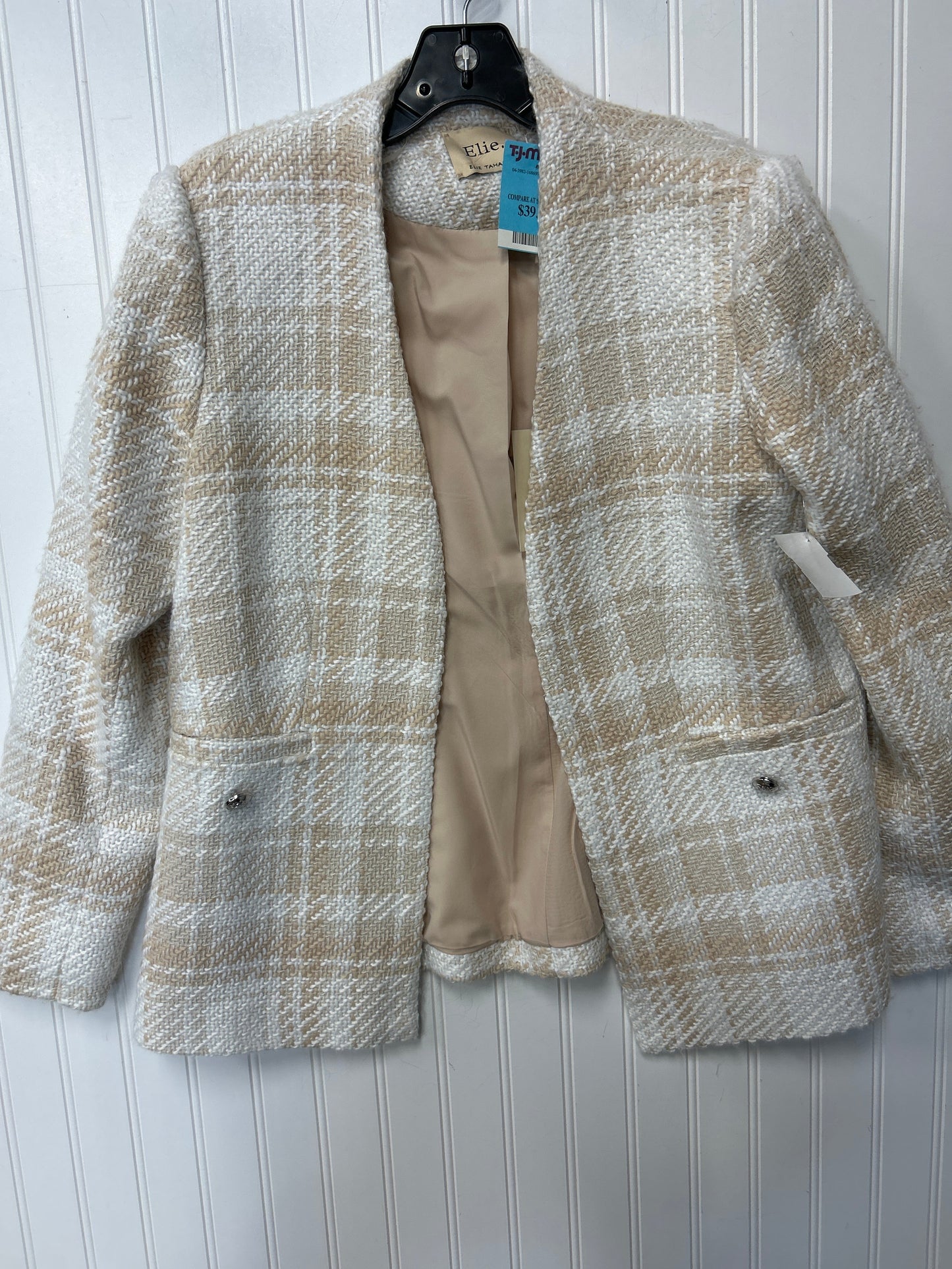 Blazer By Elie Tahari In Cream, Size:L