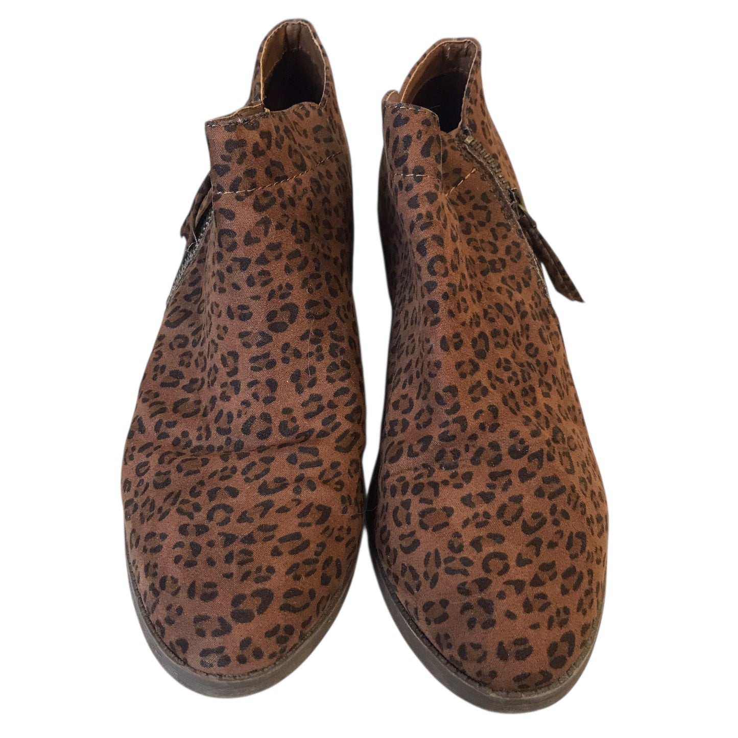 BOOTS ANKLE FLATS by TIME AND TRU in ANIMAL PRINT, Size:8.5