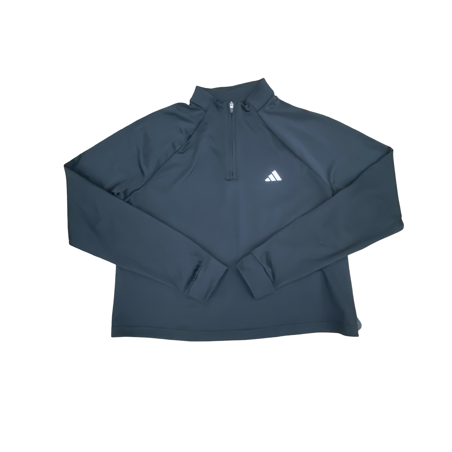 Athletic Top Ls Collar By Adidas In Black, Size:M