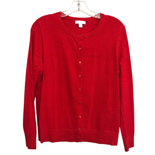Sweater Cardigan By Charter Club In Red, Size:L