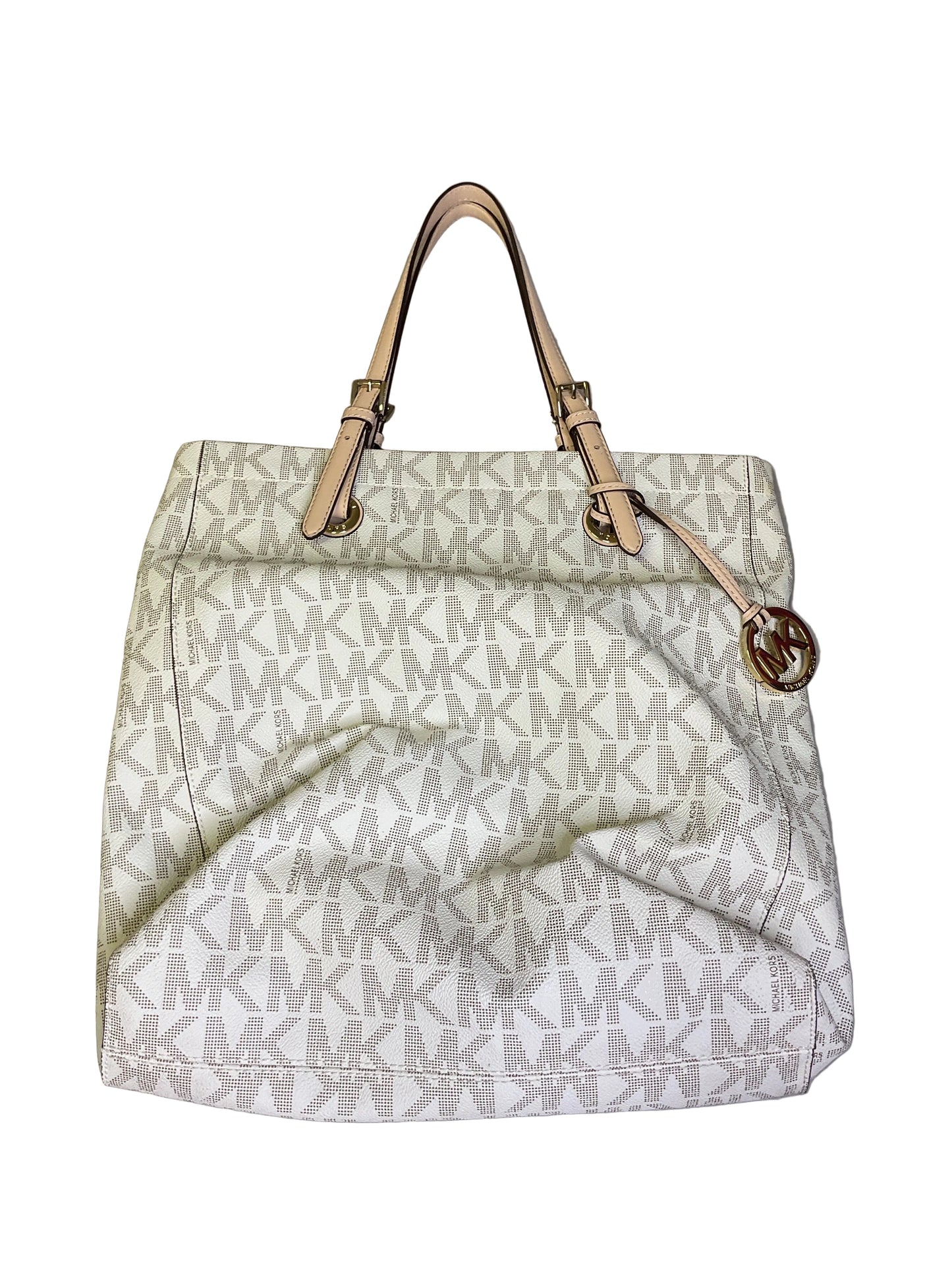 Handbag Designer By Michael Kors In Cream, Size:Large
