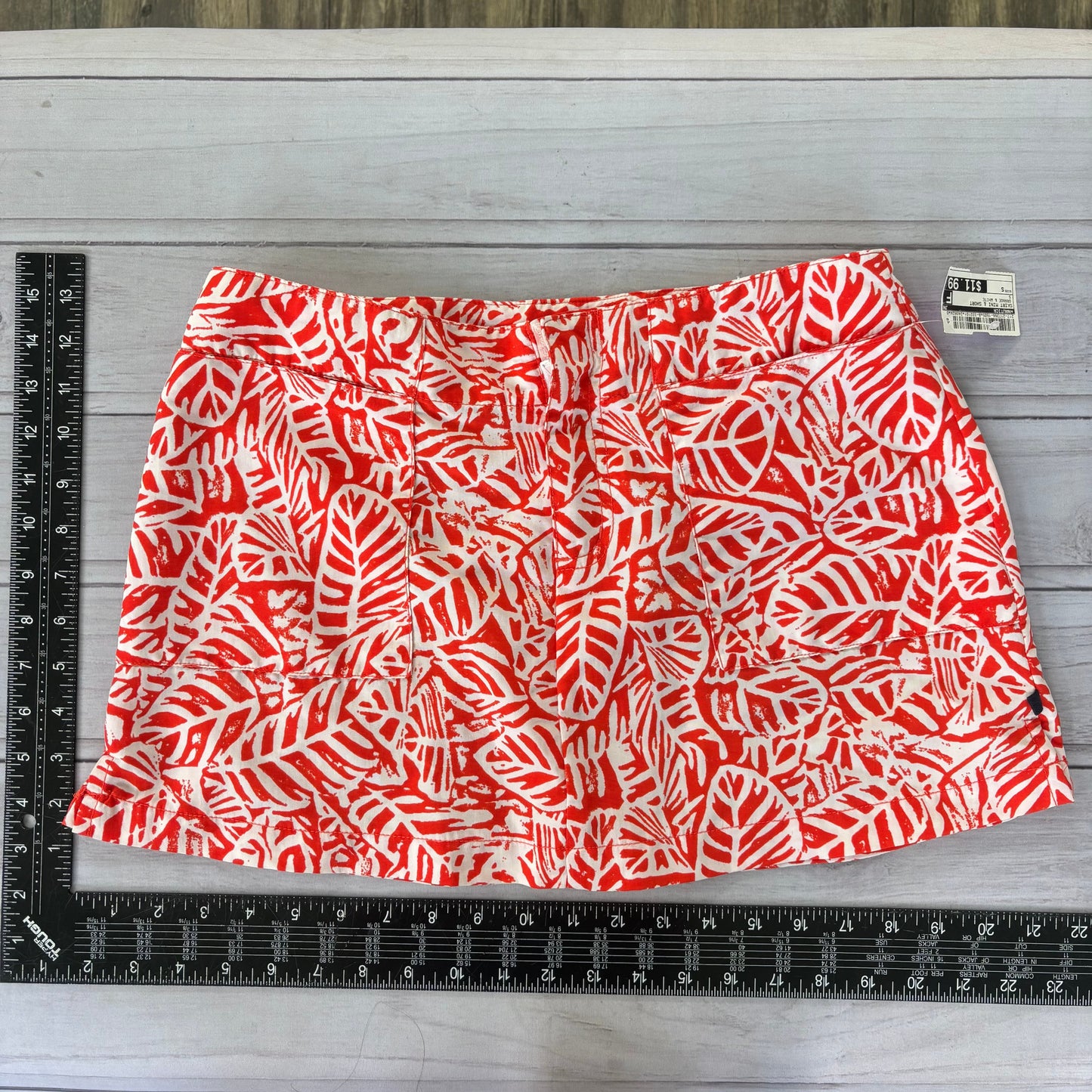 Skirt Mini & Short By Nautica In Orange & White, Size: S