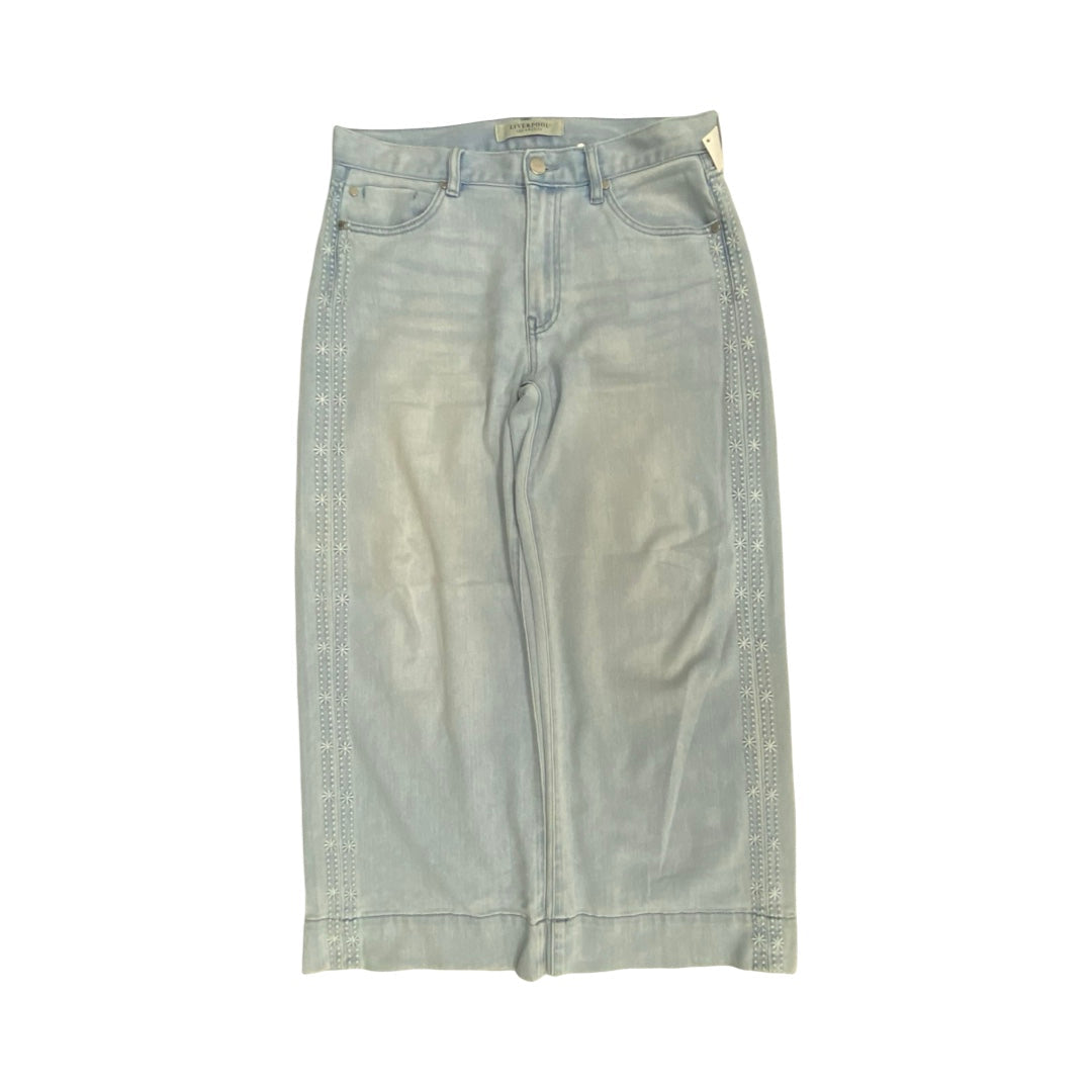 Jeans Wide Leg By Liverpool In Blue, Size:4