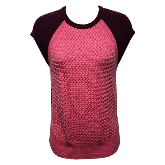 Wool Vest Sweater By St. John In Pink & Purple, Size: S