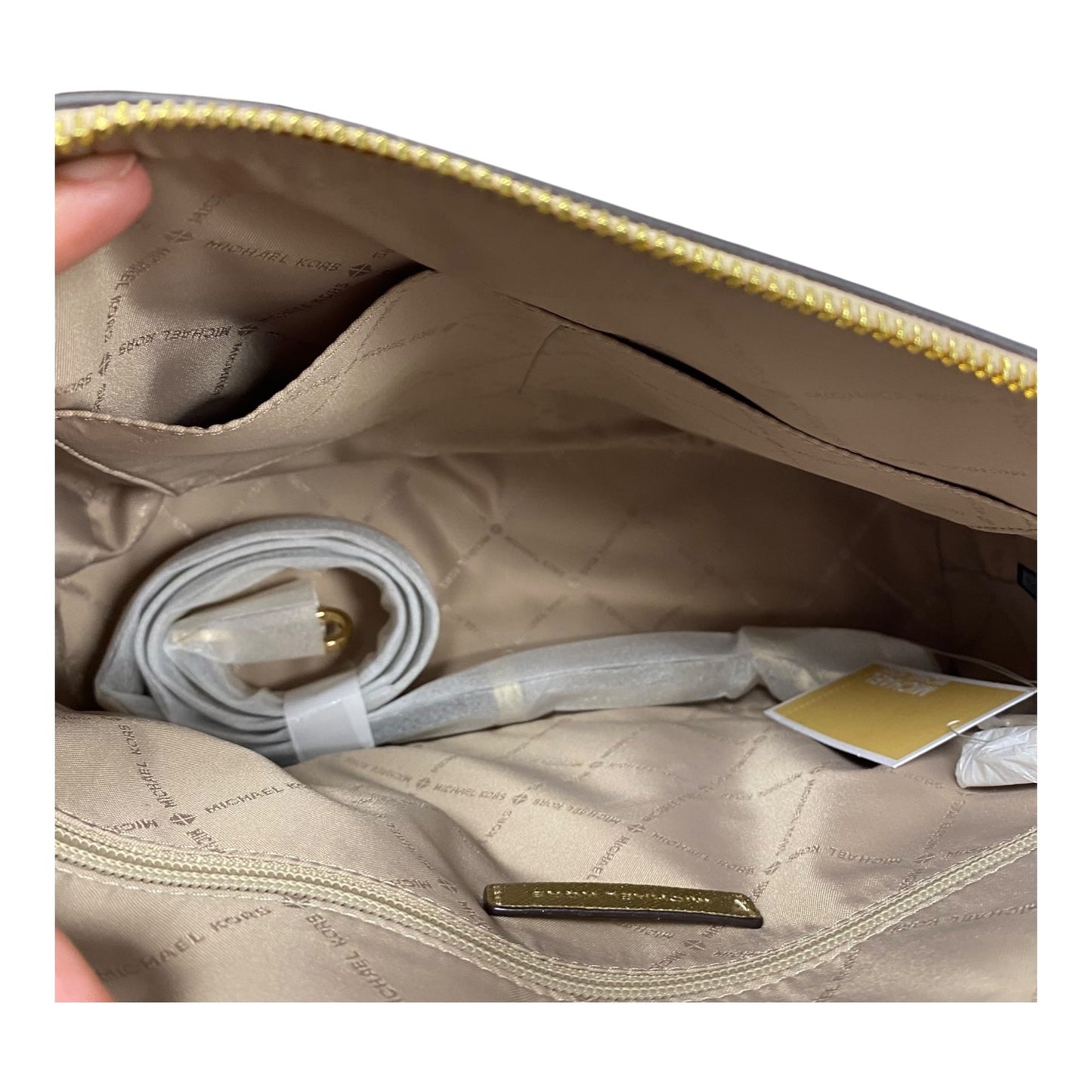 Crossbody Designer By Michael Kors In Gold, Size:Medium