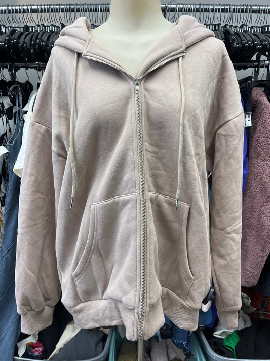 Athletic Jacket By Trendy Queen In Tan, Size:M