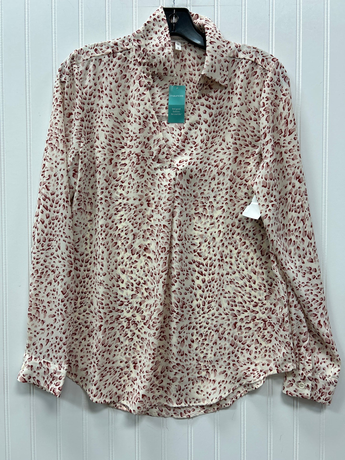 Blouse Ls By Maurices In Red & White, Size:S