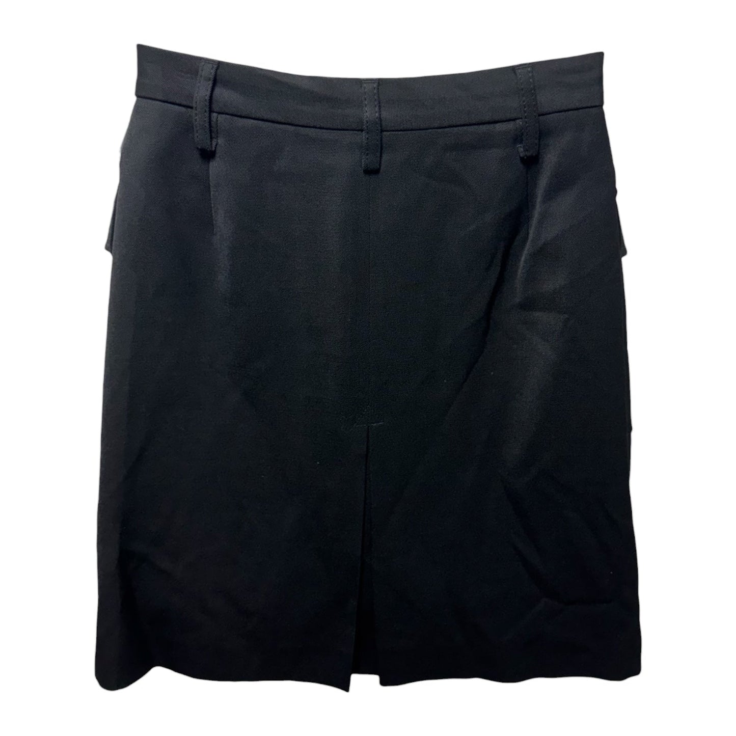 Utility Button Front Mini Skirt Luxury Designer By Burberry In Black, Size: 8