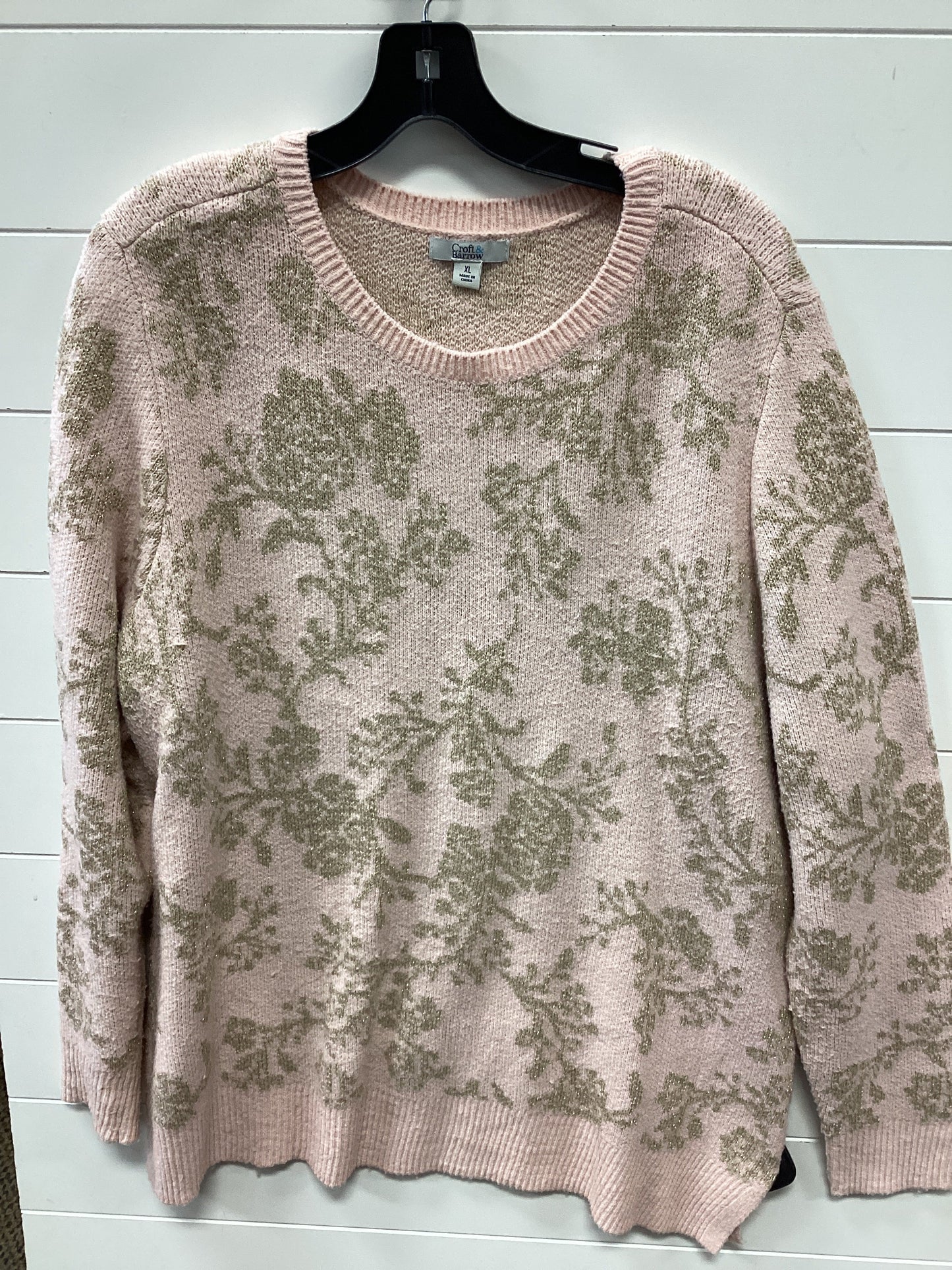 Sweater By Croft And Barrow In Pink, Size:Xl