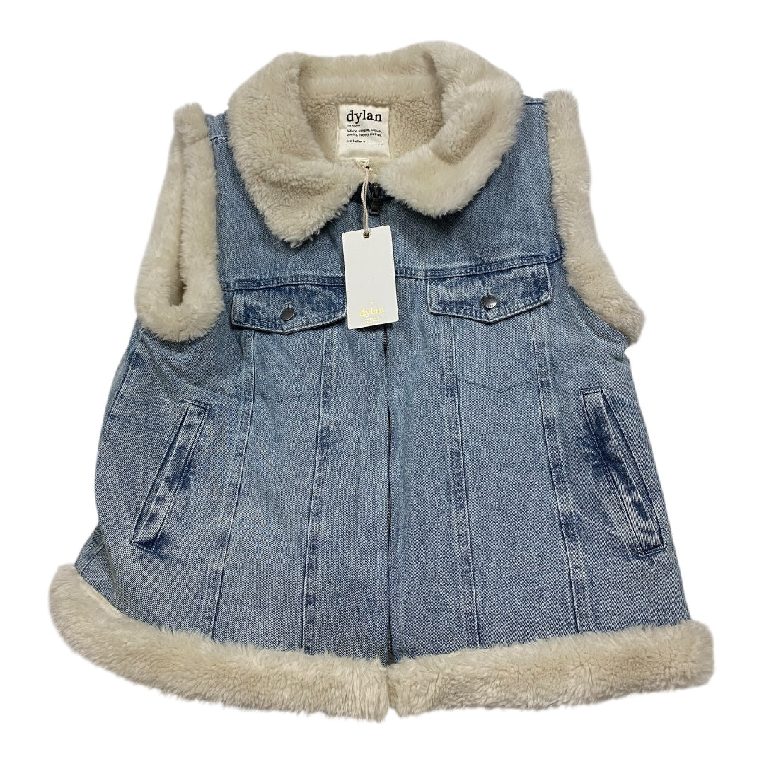 Vest Faux Fur & Sherpa By Dylan In Blue Denim, Size:L