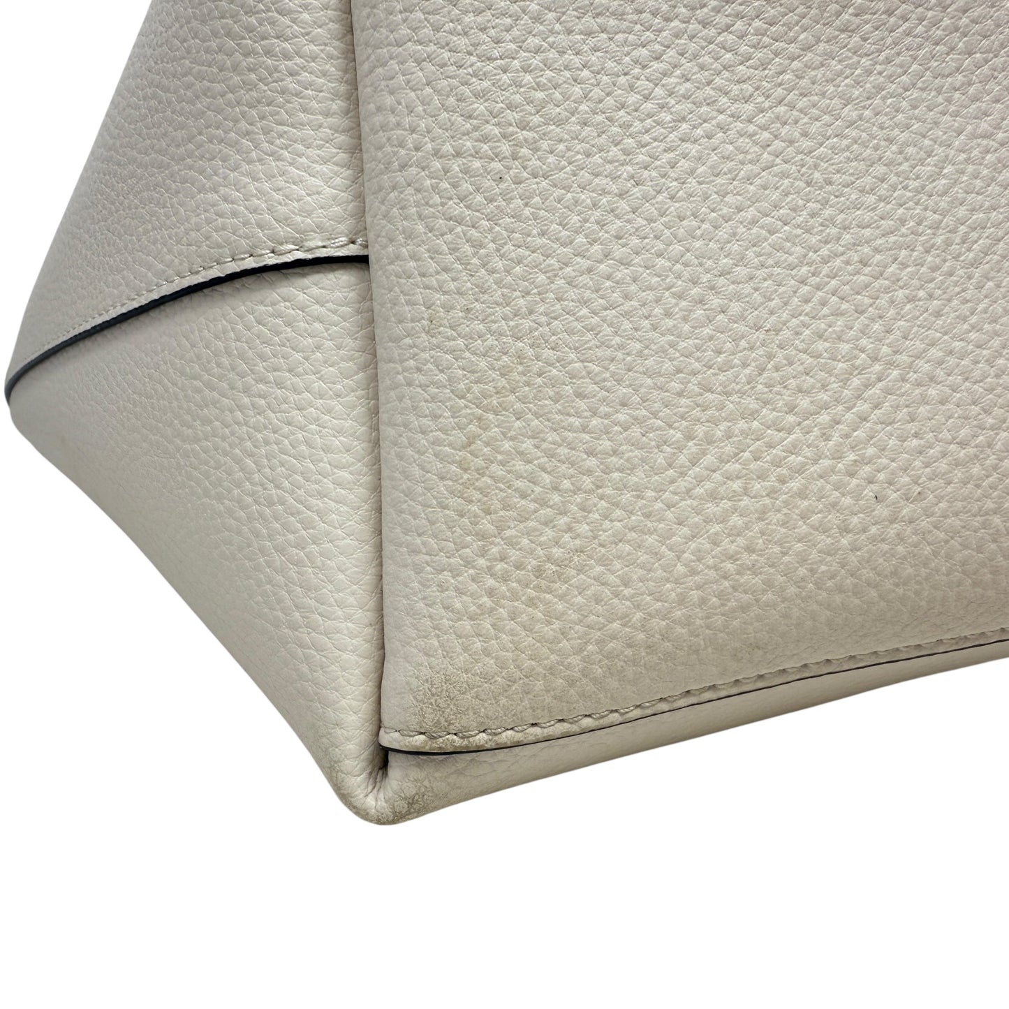 Leather Town Tote Designer By Coach, Size: Large