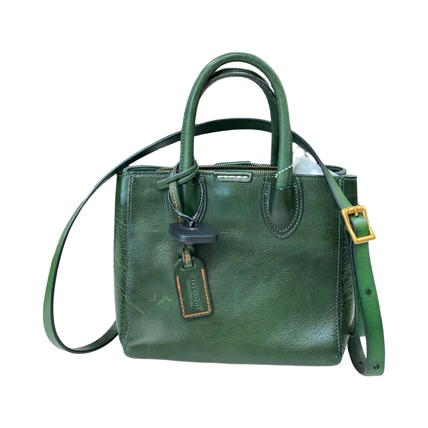 Handbag Leather By Cmc In Green, Size:Medium