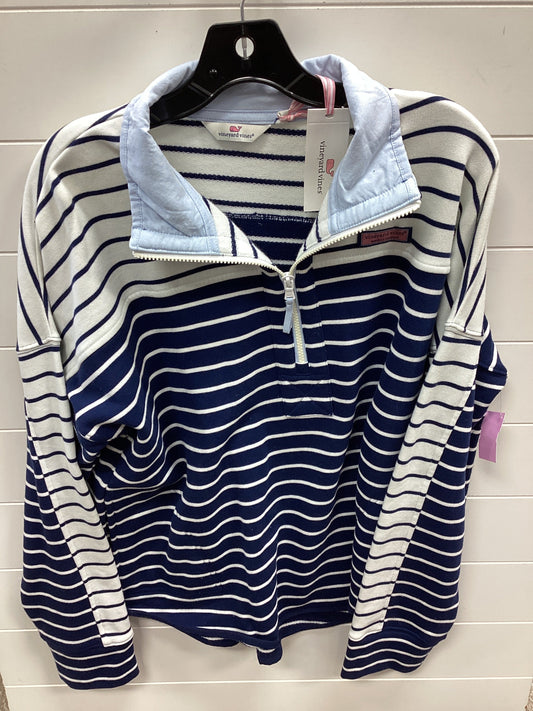Sweatshirt Collar By Vineyard Vines In Blue & White, Size:Xl