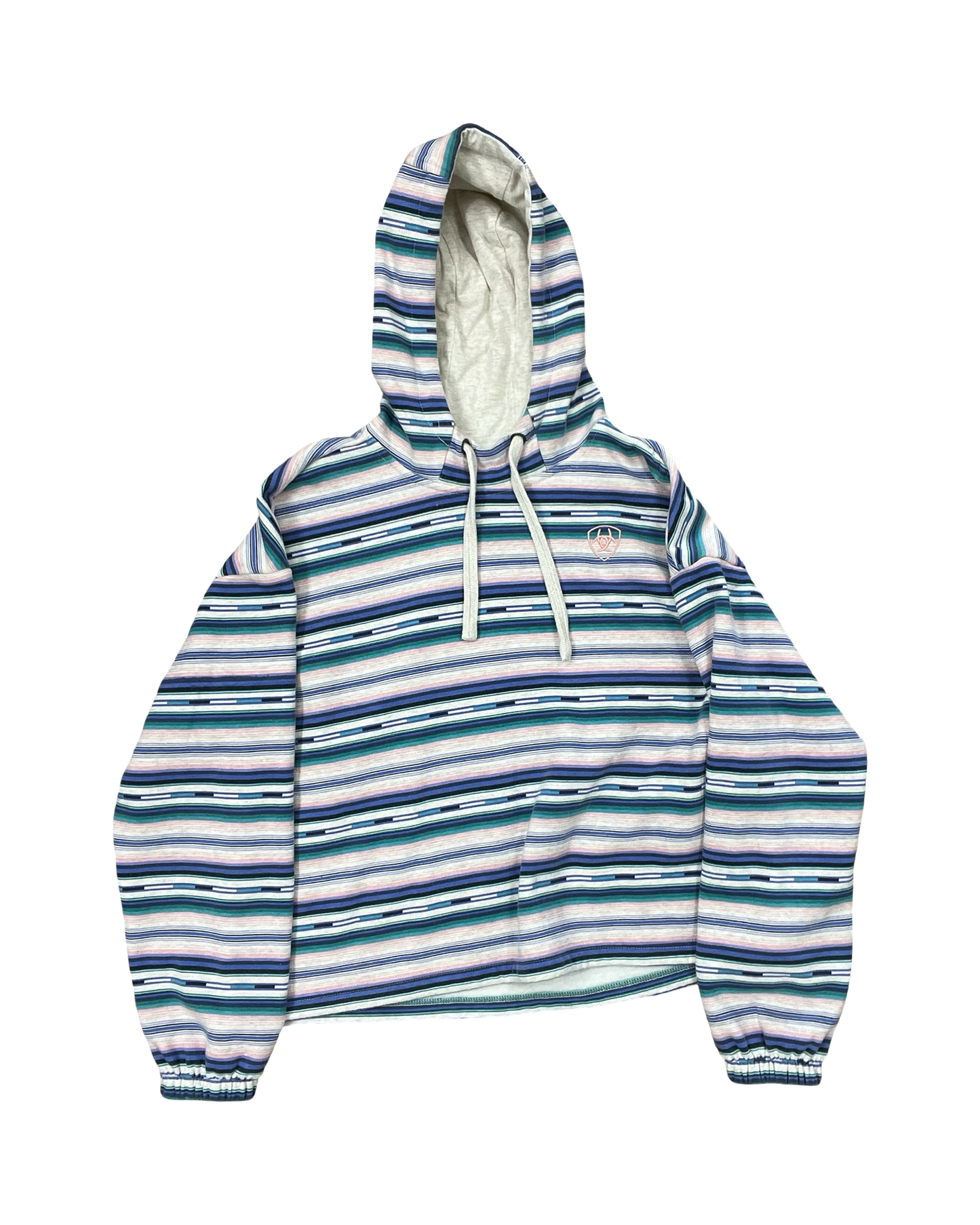 Sweatshirt Hoodie By Ariat In Pink & Tan, Size:S